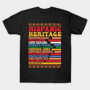 National Latino Countries Flag Hispanic Heritage Month 2023 T-Shirt